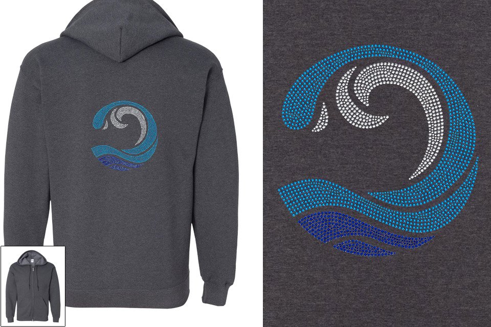 Rhinestones Myrtle Beach Allstars Wave Unisex Zip Hoodie