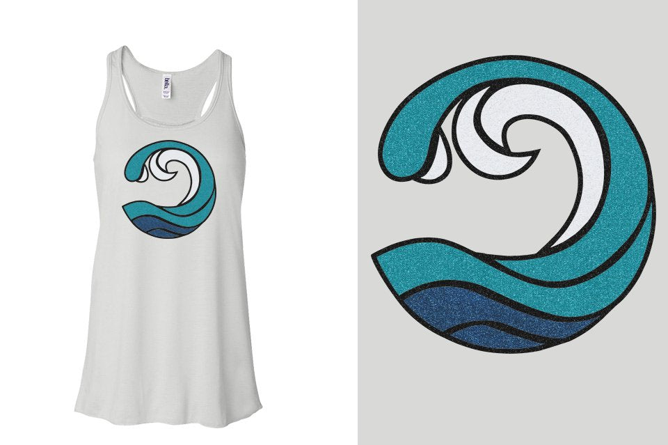 Myrtle Beach Allstars Wave - All Glitter Youth Flowy Racerback Tank