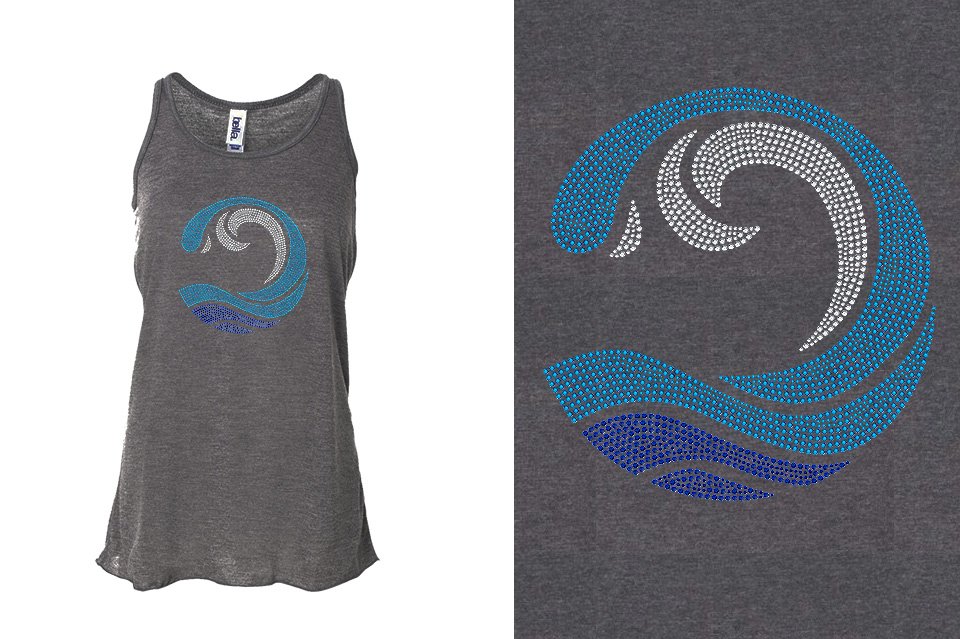 Rhinestones Myrtle Beach Allstars Wave Youth Flowy Racerback Tank