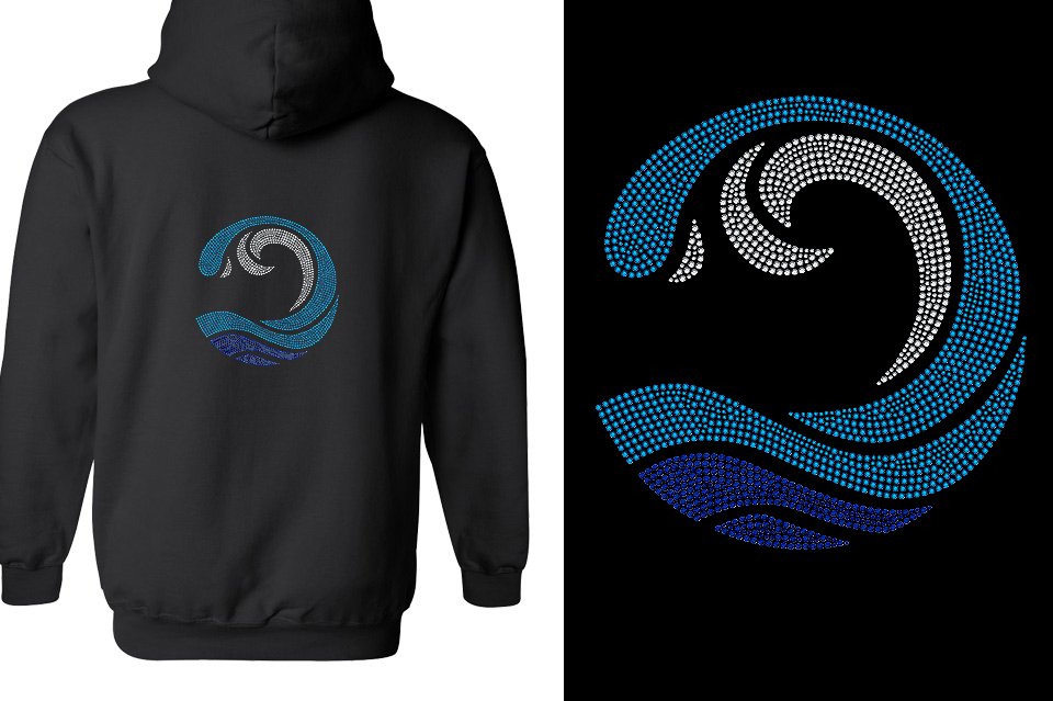 Rhinestones Myrtle Beach Allstars Wave Unisex Zip Hoodie