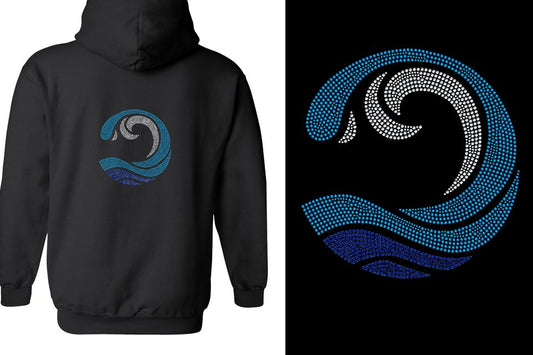 Rhinestones Myrtle Beach Allstars Wave Unisex Zip Hoodie