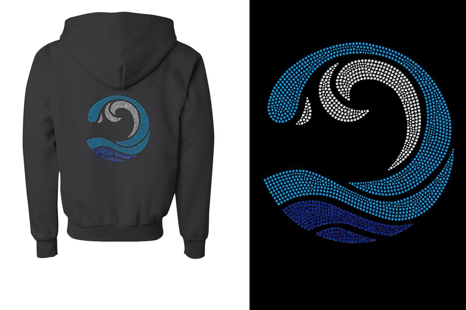 Rhinestones Myrtle Beach Allstars Wave Youth Unisex Zip Hoodie