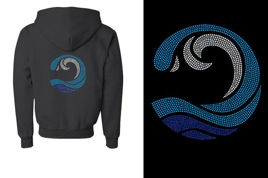 Rhinestones Myrtle Beach Allstars Wave Youth Unisex Zip Hoodie