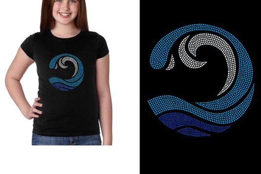 Rhinestones Myrtle Beach Allstars Wave Girls' Princess T-Shirt