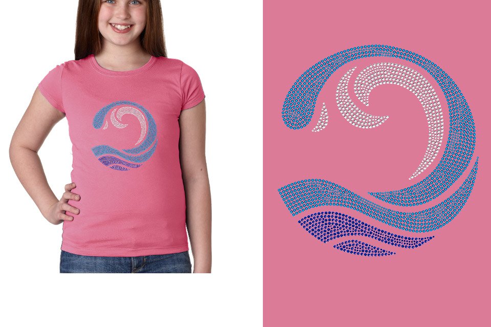 Rhinestones Myrtle Beach Allstars Wave Girls' Princess T-Shirt