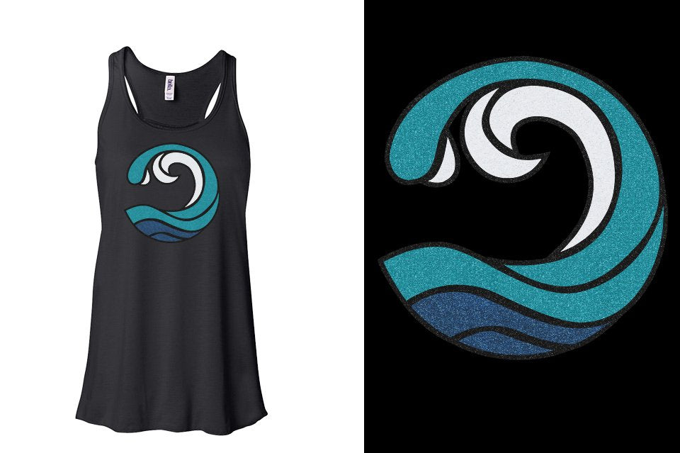 Myrtle Beach Allstars Wave - All Glitter Youth Flowy Racerback Tank