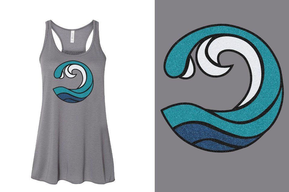 Myrtle Beach Allstars Wave - All Glitter Youth Flowy Racerback Tank