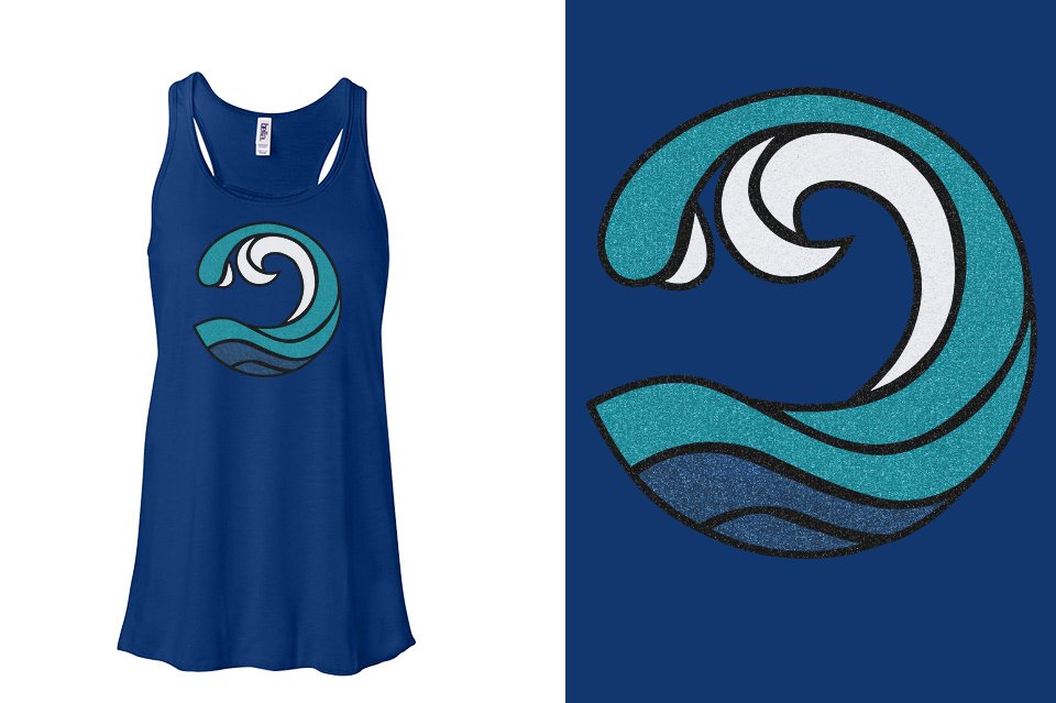 Myrtle Beach Allstars Wave - All Glitter Youth Flowy Racerback Tank